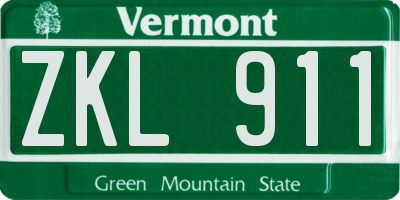 VT license plate ZKL911