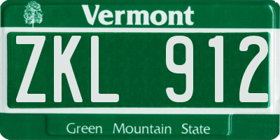 VT license plate ZKL912