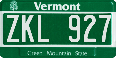 VT license plate ZKL927