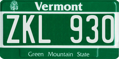 VT license plate ZKL930