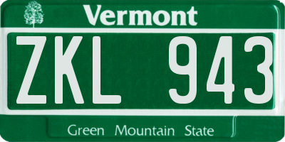 VT license plate ZKL943
