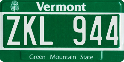 VT license plate ZKL944