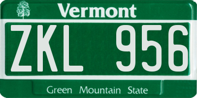 VT license plate ZKL956