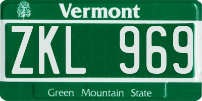 VT license plate ZKL969
