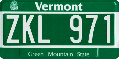 VT license plate ZKL971