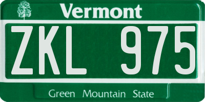 VT license plate ZKL975