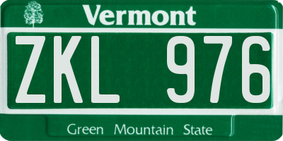 VT license plate ZKL976