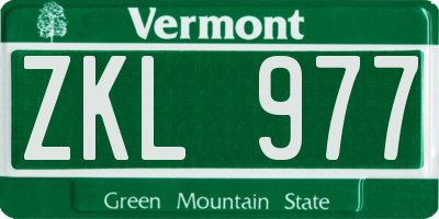 VT license plate ZKL977
