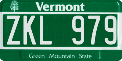 VT license plate ZKL979