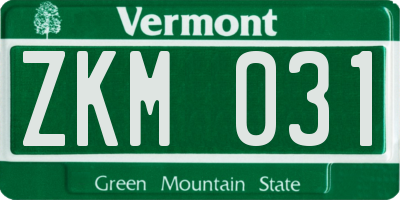 VT license plate ZKM031