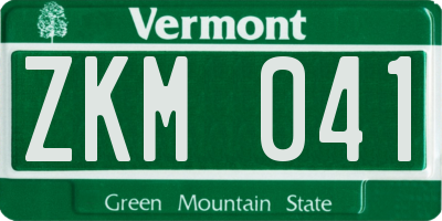 VT license plate ZKM041