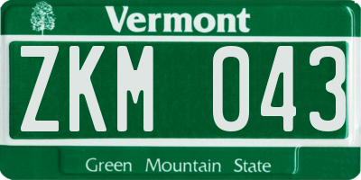VT license plate ZKM043