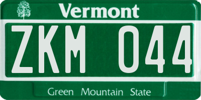 VT license plate ZKM044