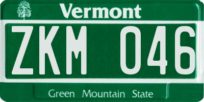VT license plate ZKM046