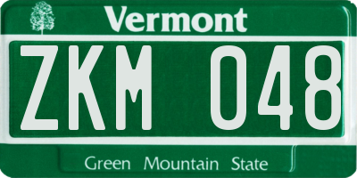 VT license plate ZKM048