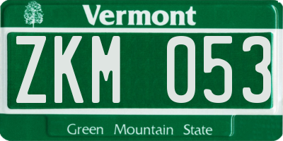 VT license plate ZKM053