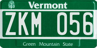 VT license plate ZKM056