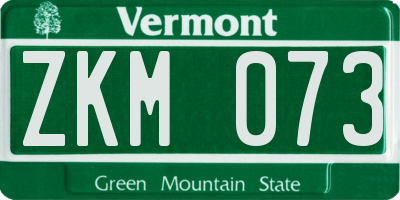 VT license plate ZKM073