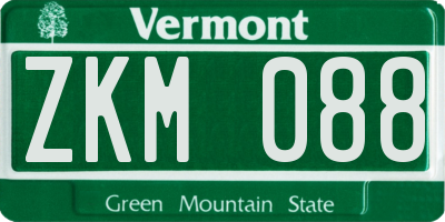 VT license plate ZKM088