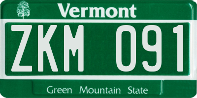 VT license plate ZKM091