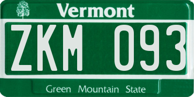 VT license plate ZKM093