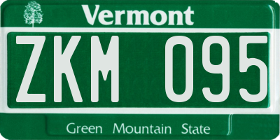 VT license plate ZKM095
