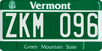 VT license plate ZKM096