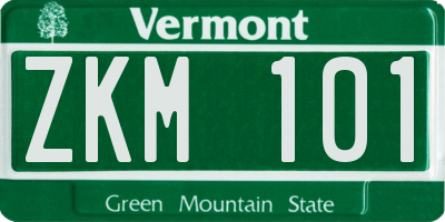 VT license plate ZKM101