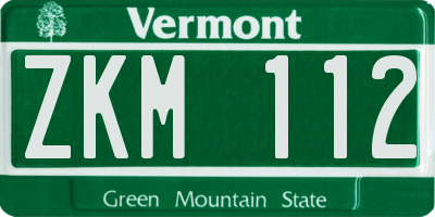 VT license plate ZKM112