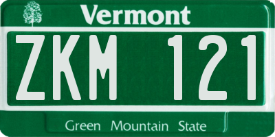 VT license plate ZKM121