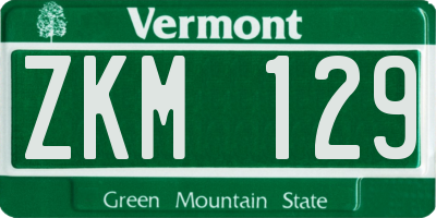 VT license plate ZKM129
