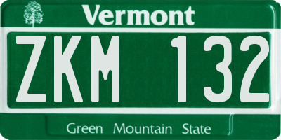 VT license plate ZKM132