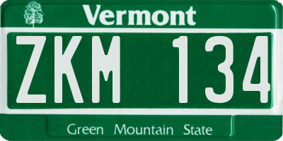 VT license plate ZKM134