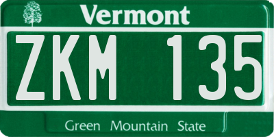 VT license plate ZKM135