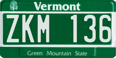 VT license plate ZKM136