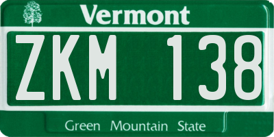 VT license plate ZKM138