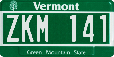 VT license plate ZKM141