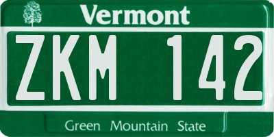 VT license plate ZKM142