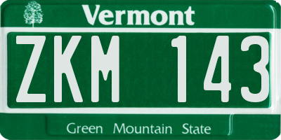VT license plate ZKM143