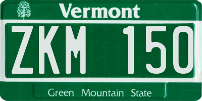 VT license plate ZKM150