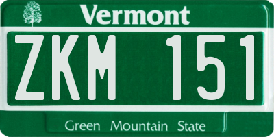 VT license plate ZKM151