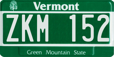 VT license plate ZKM152