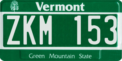 VT license plate ZKM153