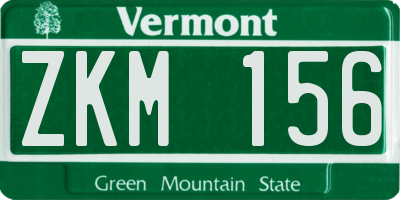 VT license plate ZKM156
