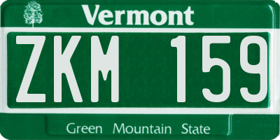 VT license plate ZKM159