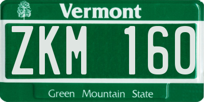 VT license plate ZKM160