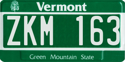 VT license plate ZKM163