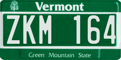 VT license plate ZKM164