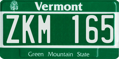 VT license plate ZKM165