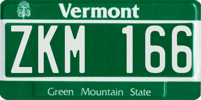 VT license plate ZKM166
